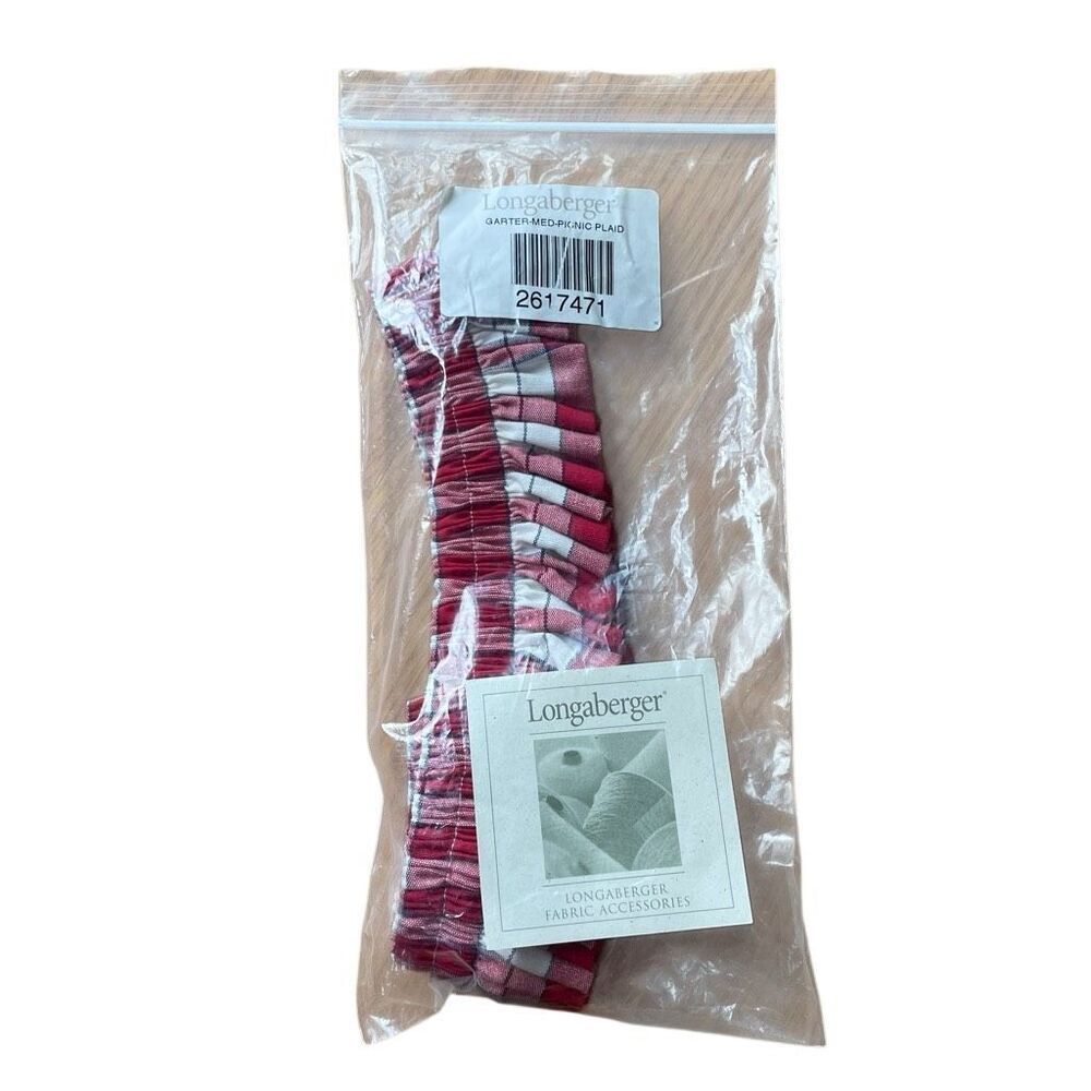 Longaberger Picnic Plaid Medium Garter Made in USA New